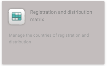 Registration and distribution matrix is greyed out.