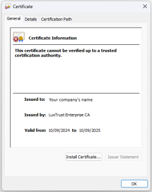 Certificate example